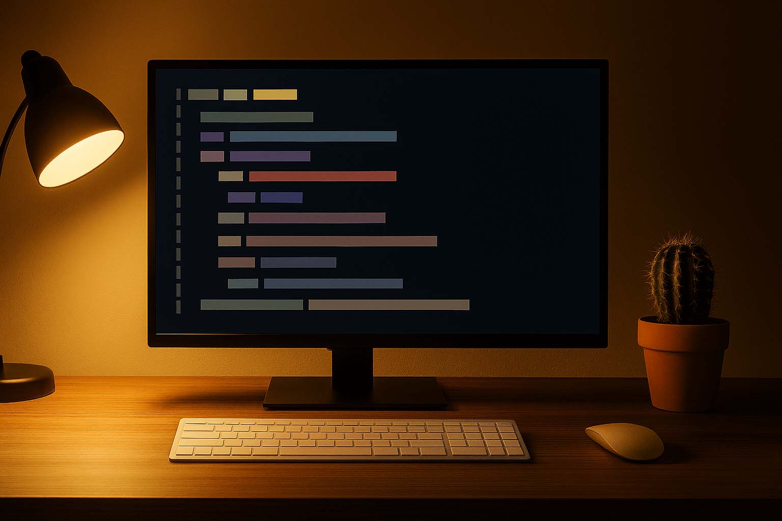 Un monitor mostrando un editor de código